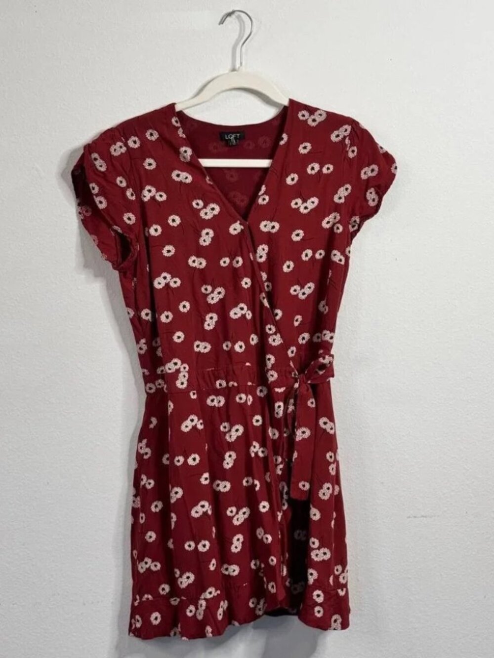 LOFT Rust Floral Wrap Skort Dress | Size 2